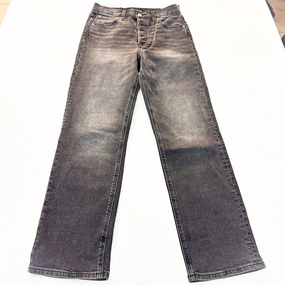 Denim Forum The Arlo High Rise Straight Denim Jeans Button Fly Size 26 x 28L - Picture 2 of 9